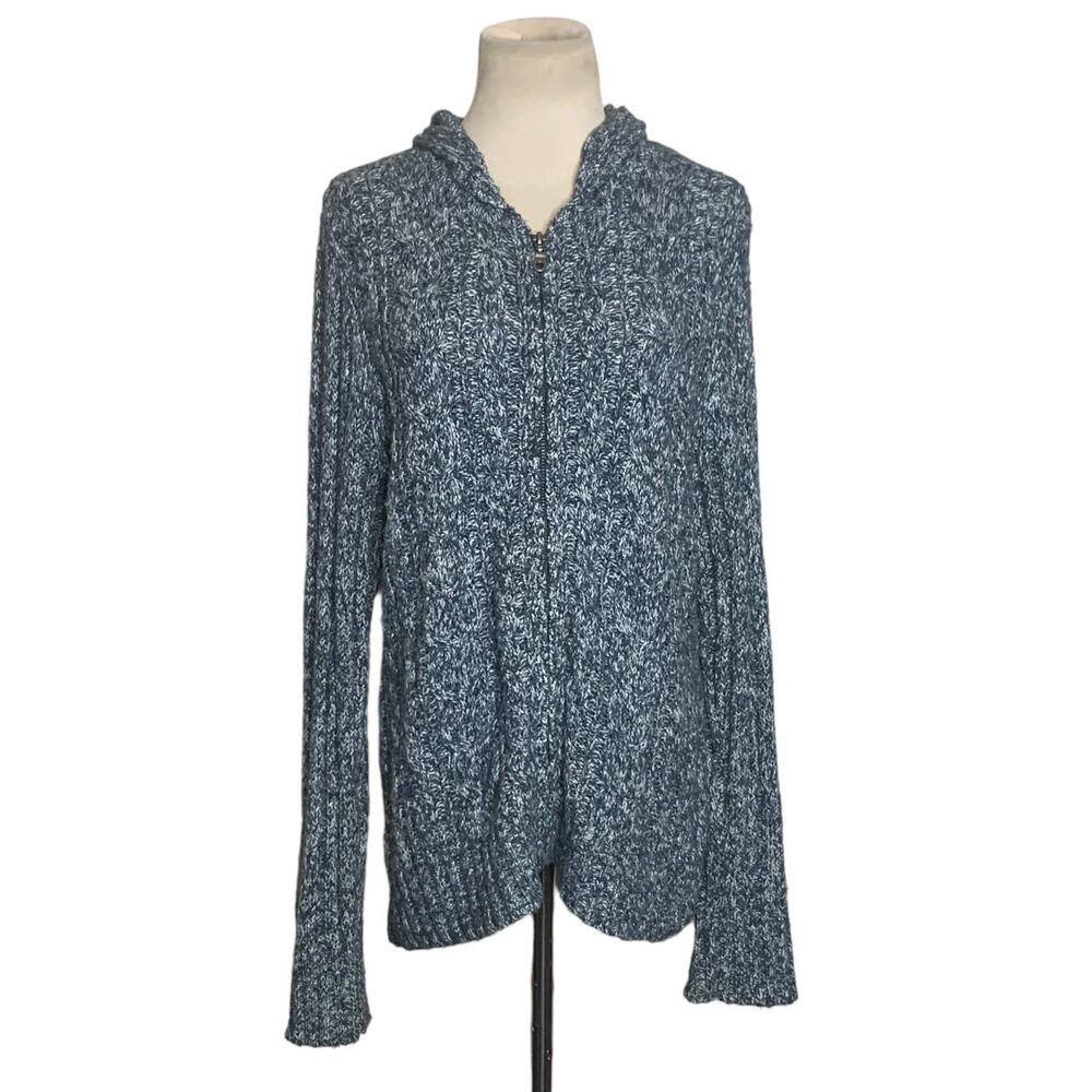 Sonoma heathered blue hoodie sweater jacket size XL